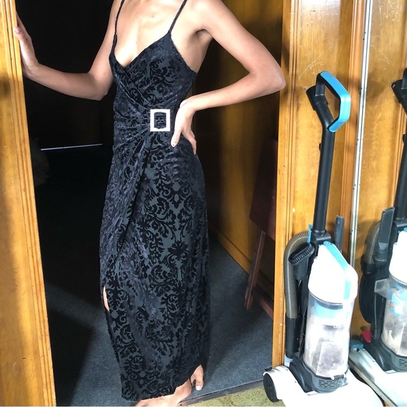 ZARA BUCKLED JACQUARD Velvet DRESS - Picture 12 of 13